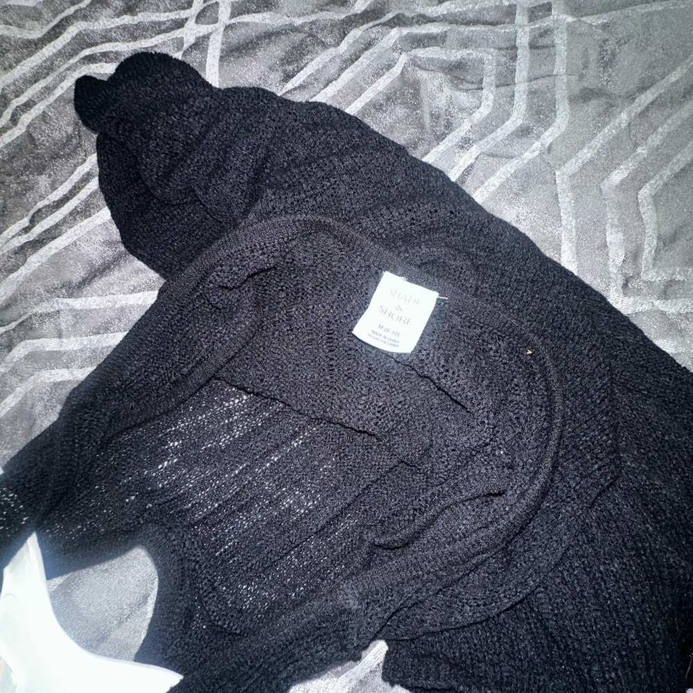 Shade & Shore Black Knit Swim Cover-Up - Picture 9 of 10